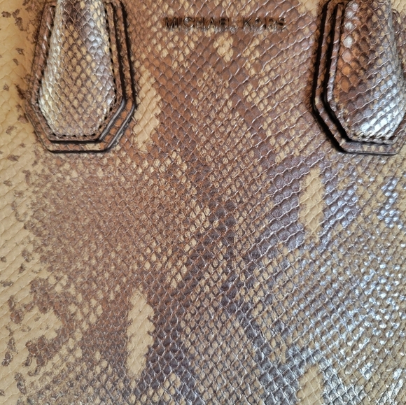 Michael Kors Metallic Faux Snakeskin Purse Crossbody Animal Print - Picture 13 of 13